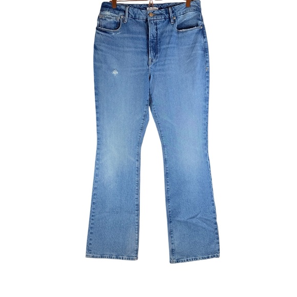 Good American Denim - Good American Women’s Good Classic Bootcut High Rise Distressed Jeans Size 14/32